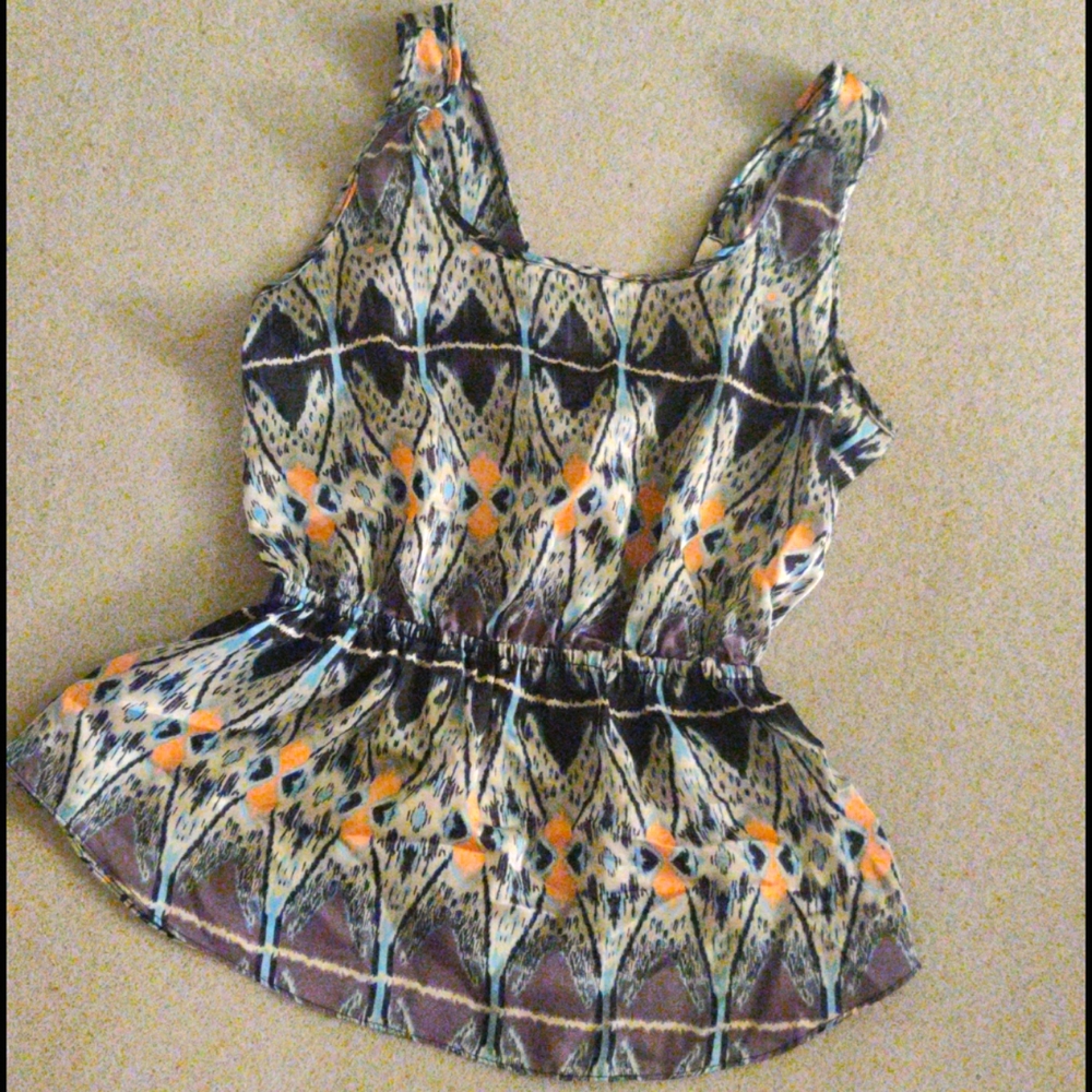Printed Thin Silk Strap Blouse